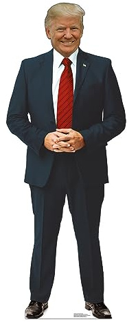 Cardboard People President Donald Trump with Red Tie Life Size Cardboard Cutout Standup