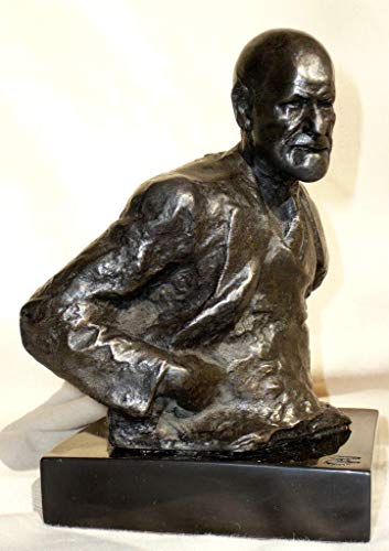 Sculpture Freud der Denker Handgegossene Büste signiert Oscar Nemon