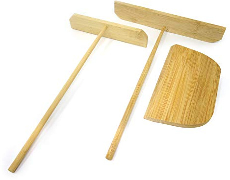 Honbay 3PCS Wooden Crepe Spreaders for Cooking (2 Size Spreaders + 1 Scraper)