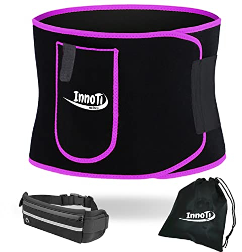 InnoTi Bauchweggürtel Damen und Herren – Bauchgürtel aus Neopren fürs Fitnessstudio und Training – Schwitzgürtel mit Sauna-Effekt ROSA M