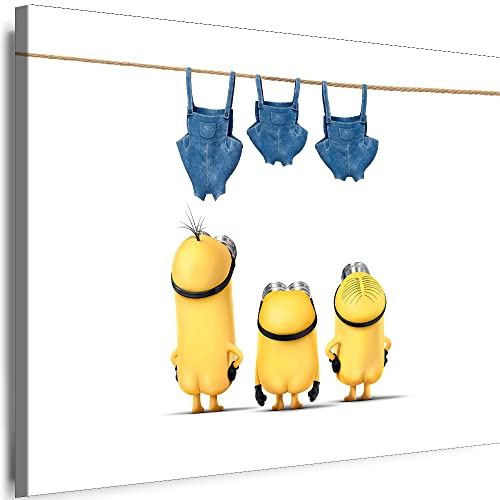 Myartstyle - Bilder Minions Cartoons Film 70 x 50 cm LeinwandBilder Xxl - 1 Teilige WandBilder Art 3D Modern Kunstdrucke C-a-1059-2