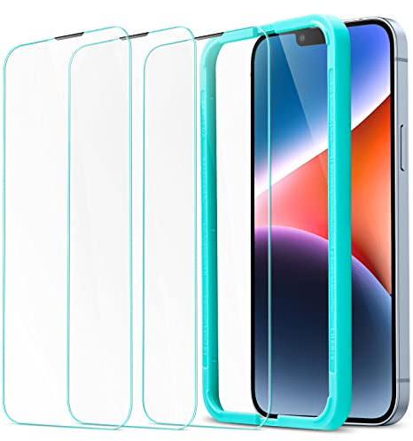 ESR Tempered-Glass Compatible with iPhone 14 Screen Protector and iPhone 13/13 Pro Screen Protector, with Easy Installation Frame, Military-Grade Protection, Ultra Tough, Scratch Resistant, 3 Pack