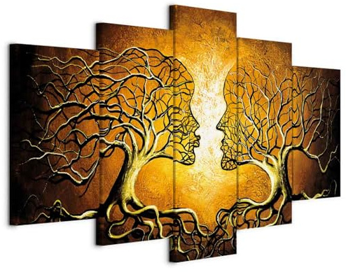 B&D XXL - Akustikbild Akustikplatten Abstrakt, 225x112 cm, 5-teilig, Büro | Verbessert Raumakustik, reduziert Hall, ideal fürs Büro oder Wohnzimmer, hochwertige Verarbeitung, schnelle Montage, stilvoll