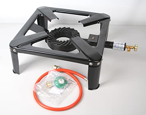Gaskocher Hockerkocher Economic 4 Bein 7,5 kw inkl. 80 cm Schlauch & 50 mbar Regler Camping Outdoor