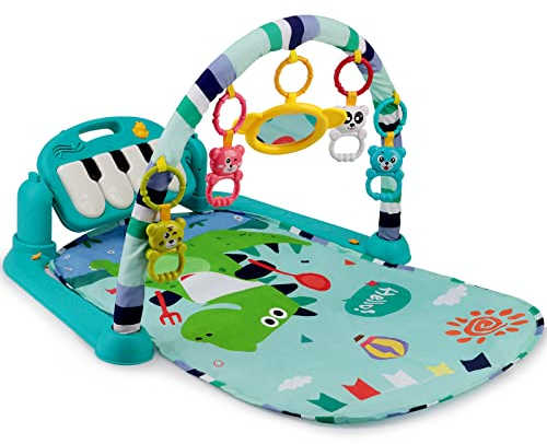 AmyBenton Gimnasio Piano Bebe, Manta Suelo de Juegos Bebe Actividades con Música y Luz, Regalos para Niños y Niñas 0+ Meses
