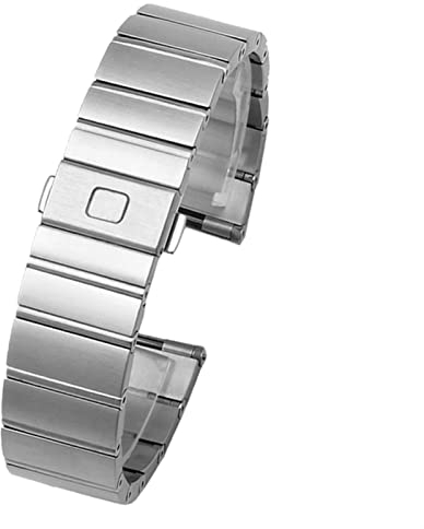 AEMALL Für Omega Double Eagle Konstellation Stahl Uhrenarmband Edelstahl Herren und Damen Uhrenkette 17 23 25 mm Uhrenarmband (Farbe: Silber, Größe: 17 mm)