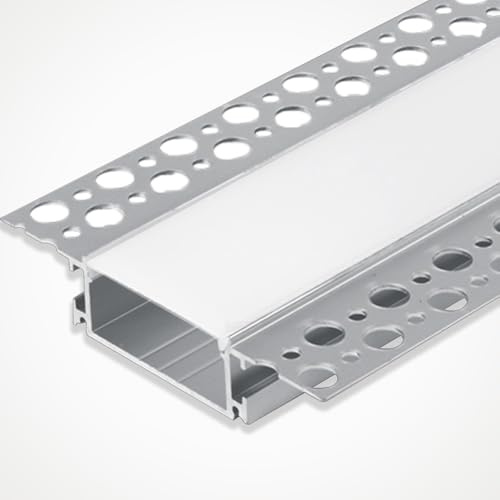 LEDBRITE LED Aluminium Profile 2M / 6.6FT LED ALP8818 Aluminium Channel LED Aluminium Profile with Cover. LED Channels and Diffusers with End Caps and Mounting Clips Plaster (5)