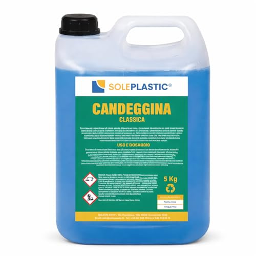 Candeggina Classica Igienizzante 5 Litri con Cloro Attivo 4% per Bucato e Superfici - Azione Sbiancante per Tessuti Bianchi, Adatta a Lavatrice e Lavaggio a Mano, Pulizia Sanitari e Pavimenti