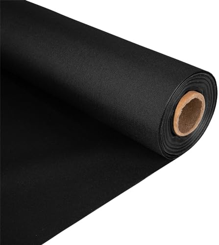 7 Oz Waterproof PU Polyurethane Canvas Fabric - 58 Inch Wide. Awning, Upholstery Material for Outdoor Furniture, Gazebo Covers, Shed Roofing (Black,20 Metre)