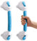 Casgee Lot de 2 poignées d'appui de douche sans perçage, 38 cm, pour personnes âgées, poignée d'appui avec ventouse jusqu'à 110 kg, poignée de baignoire avec avertissement d'aspiration, poignée de