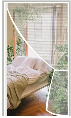 Fly Screen Door, 170x200cm Automatic Closure, Insect Protection Door, Foldable, for Balcony Door, Sliding Door, Caravan, White