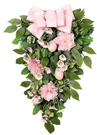 Osterkranz, hängende Ornamente, künstliche Pflanze, Blumenblätter, Dekorationen für Haustür, Wand, Fenster