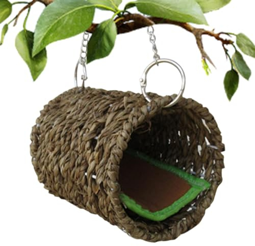 Tunnel per cavia, tunnel in vimini per cavia, per piccoli animali, gabbia tubolare con tappetino, tunnel naturale per porcellini d' , giocattoli per cincillà in intrecciata a mano per criceti