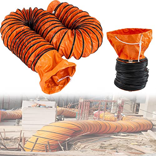 LZDOYY Lufttransportschlauch Lüfterschlauch, Warmluftschlauch, Lüftungsschlauch, PVC Abluftschlauch, Wäschetrocknerschlauch, Orange Entlüftungsschlauch für Klimaanlagen,5M-35CM