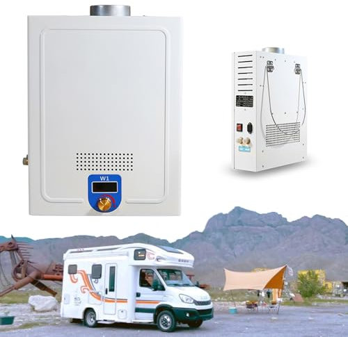 Tankless Water Heater Outdoor with 3.6L Fuel Tank, 4 LPM Diesel Water Heater, 6 Gears Digital Display Water Heater for Camping, Boat, Cabins