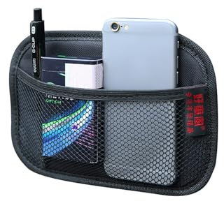 autositz Organizer S/L Auto-Netztasche Aus Leder Und Oxford-Gewebe Netztasche Für Münzen Und Schlüssel Aufbewahrungsnetztasche Kofferraum Organizer Klett(L)