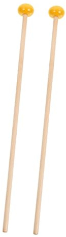 BESTonZON Ihr Set mit Gelben Glockenspiel-schlagzeugstöcken Aus Holz für Xylophon und Instrumente
