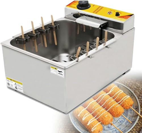 Fryer For Corn Dogs, Commercial Machine To Make Hot Dog Sticks With 12L Cheese, Suitable For Coffee Shops, Bakeries And Coffee Shops ~/