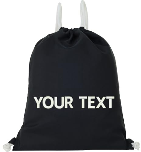 Turnbeutel mit Name - Rucksack mit Name - Beuteltasche Gym Bag zum personalisieren - Sportbeutel Kordelzug Rucksack