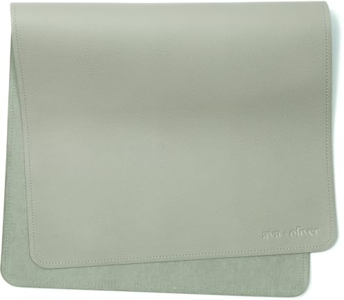 Ava + Oliver Vegan Leather Baby Changing Mat (16 X 30 in) - Multipurpose Wipeable and Portable Diaper Mat - Foldable for Travel (Sage)