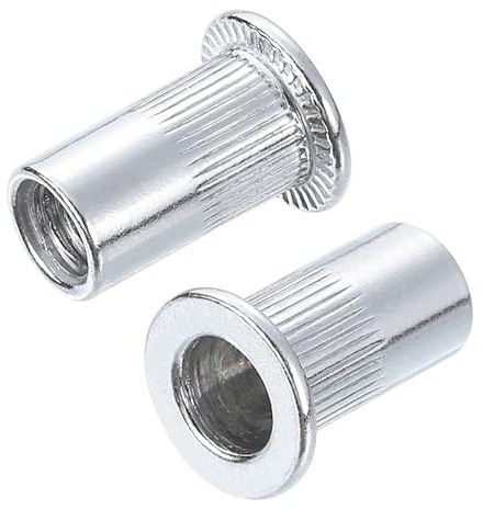 QUARKZMAN #10 32 Blindnietmuttern aus Aluminiumlegierung mit gerändeltem Flachkopf Gewindeeinsatzmutter 30 Stück | mit gerändeltem Flachkopf Gewindeeinsatzmutter