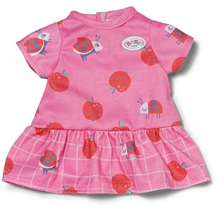 BABY born Pink Dress – Doll Dress with Apples & Ladybugs – Premium Doll Clothing – Accessories for 36 cm Dolls