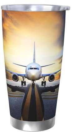 YFSGDLBN Tazza in acciaio inox con stampa aeroplano zaino da 20 once