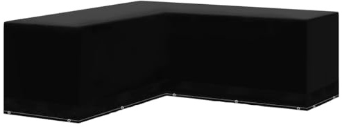 BOWEKAM Garden Furniture Cover L-Shaped 12 Eyelets 250x90x90 cm