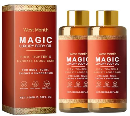 EIHI 2 pièces Huile Magique Raffermissante pour le Corps - body peau fripée, huile raffermissante corps, Sunday Crème à 99% d'Ingrédients Naturels - Anti Peau Fripée & Ridules Sèches - 100 ml