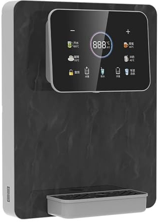 Dispensador de Agua Fría y Caliente, Fuente Agua Fria Caliente Instantáneo de Pared, 2200 W, con Bloqueo para Niños, Capacidad de 19 L/h para el Hogar y la Oficina(Black)