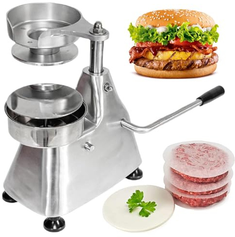 Hamburger Patty Maker,Commercial Burger Patty Maker, 4/5/6inch Manual Burger Press Machine, Grill Burger Press Tool, Burger Maker for BBQ, Baking, Stuffed Burgers, Beef Burger 100mm