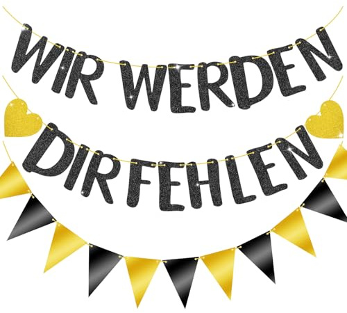 qingmeng Rente Deko Ruhestand, Abschied Kollegin Girlande, Wir Werden Dir Fehlen Banner, Verabschiedung Kollegin Renteneintritt Mann Frau Renteneintritt Abschiedsparty Rentner Deko