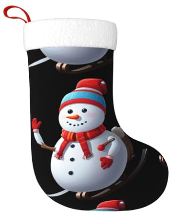 Christmas Decorative Socks Stocking YYHWHJDE Snowman on a sled Pattern lightweight for Halloween, annual ceremonies, holiday gatherings