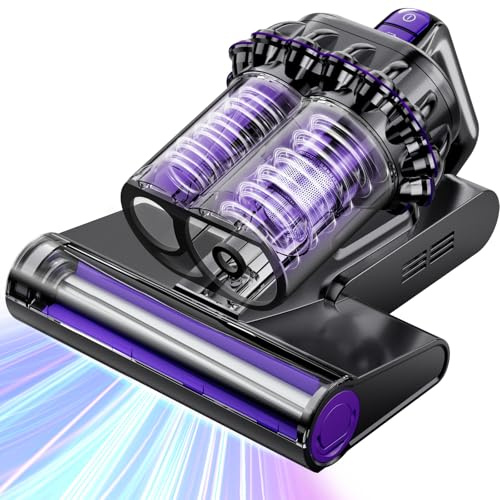 VOCESOR Bettvakuum, Matratzenstaubsauger mit 16Kpa 253.7nm UV-C Licht, 140°F Hitze und 30000RPM/Min Führung, HEPA-Filter und Ultraschall, 600W Leistungsstarke Vakuum für Bett, Sofa, Sofa (mit