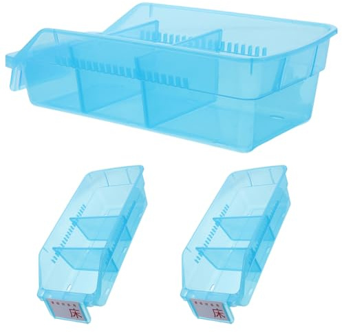 NIYANGLE Scatola per Medicinali Portatile in Plastica 3 Pezzi con 2 Scomparti Divisori 30x13,5 Cm, Organizzatore Impilabile per Farmacia Domestica e Trasporto Sicuro delle Pillole