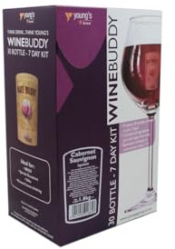 Young's Brew WineBuddy Home Brewing Wine Making Kit, 30 Bottle, 7 Day, with Airlock (Cabernet Sauvignon)