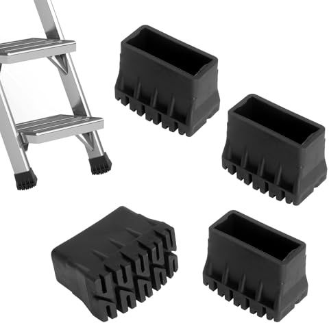 4PCS Tacos Escalera Patas Escalera Pies Escalera Antideslizantes Gomas Escalera Universales Pies Escalera Repuesto - Protección Suelo Resistente Seguridad para Escalera Aluminio Hogar Jardín Trabajo