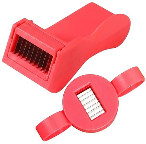 2Pcs Runner Bean Slicer, Efficient Bean Stringer & Vegetable Cutting Tool, Comfortable Handle Durable Kitchen Gadget(Red)