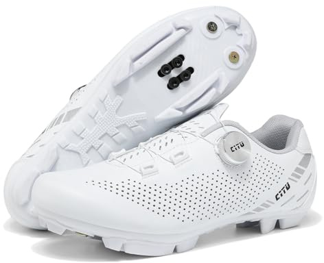 JiuQing Mountainbike Schuhe für Damen Herren Mit SPD Cleats 2 Loch Flatpedal Indoor MTB Fahrradschuhe