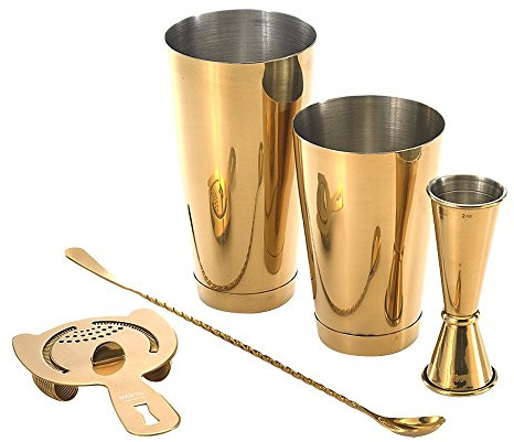 Barfly M37101GD Cocktail Set, 5-Piece Basics, Gold