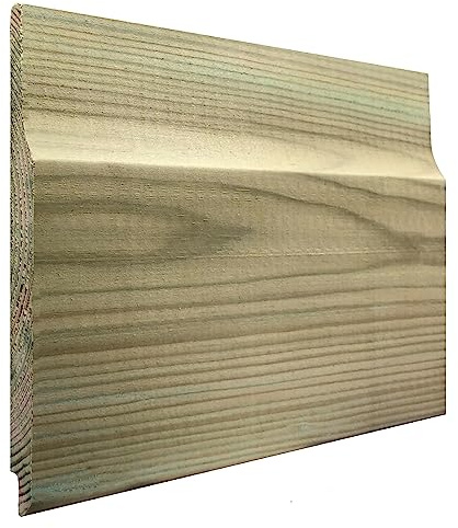 Tongue and Groove Shiplap Cladding Boards for Sheds, Garden Offices, and More, Heavy Duty Timber Planks, Pressure-Treated and Weather Resistant (1.8m) - Ruby