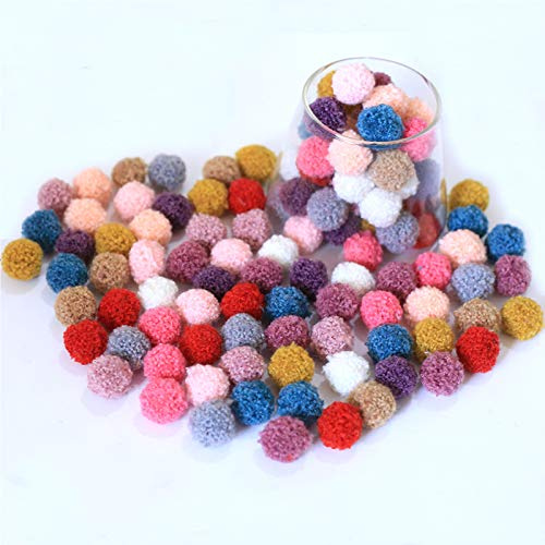 DAHI bunte Pompons 120 stk Bommeln bälle 15mm Flauschigen Plüsch Bälle Filzbälle Filzkugeln Pom Pom Set zum Basteln DIY Kreative Handwerk (120pcs/1.5cm)