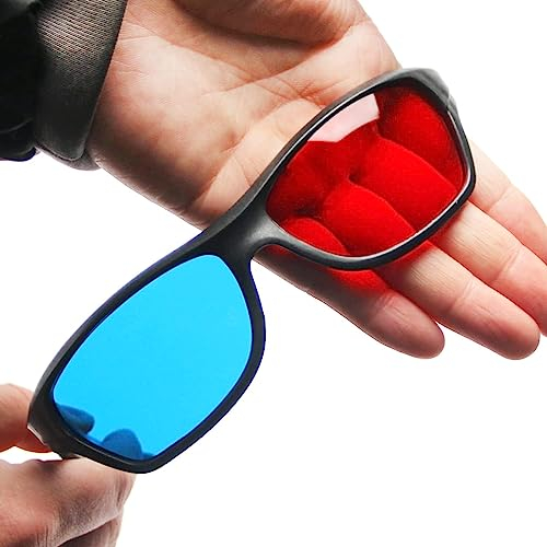 Othmro 3pcs Red-Blue 3D Glasses, Cyan Anaglyph Glasses for TV Game DVD 3D Virtual Video