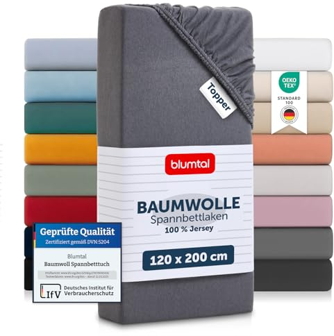 Blumtal Basics underlakan - underlakan 100% mjuk bomull, sängkläder, grå, set om 2