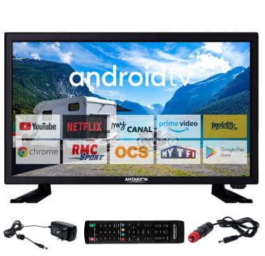 Antarion TV LED 22 55cm Téléviseur Full HD Android Bluetooth Smart TV Camping Car