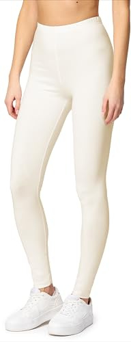 Merry Style Leggings Deportivas Mujer – Ropa Mujer de Algodón con Cintura Alta, Suave, Cómoda e Hipoalergénica para Uso Diario o Actividad Deportiva MS10-198 (Ecru, M)