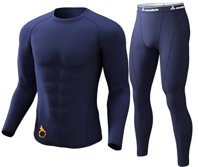 sous-vêtements Thermiques pour Hommes, sous-vêtements Fonctionnels thermoactifs Respirants, sous-vêtements de Ski en Polaire intérieure, Ensemble de sous-vêtements Thermiques Doux
