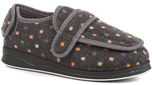 Pavers Womens Touch Fastening Full Slipper | All Year Round | Full Slipper Slipper | Flat