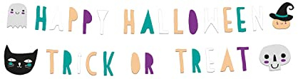 Folat 67980 Girlanden Buchstabengirlande Happy, Hanging Decoration, Theme Party Halloween, Mehrfarbig, 14 x 150 cm