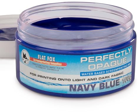 Flat Fox Siebdruck-Tinte auf Wasserbasis, 100 g, Marineblau